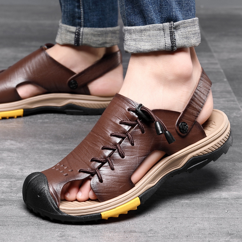 Ledersandalen Männer Robust Bequem Sommer