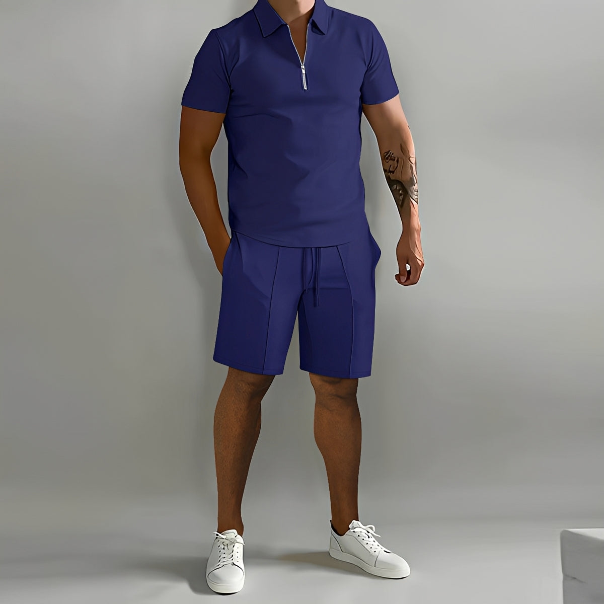 Herren Pullover Set Modern Halb Reißverschluss