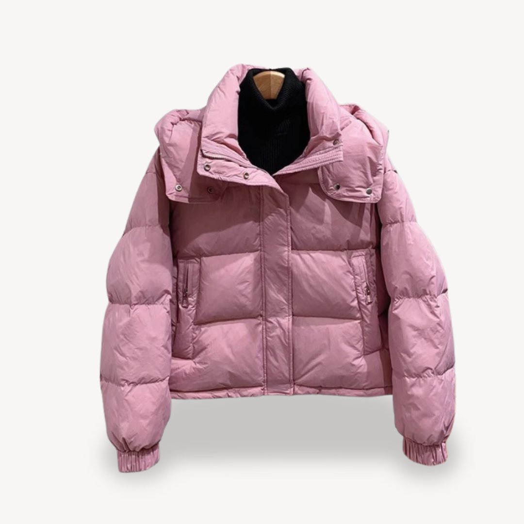 Übergroße Damen Pufferjacke Warm mit Hochem Kragen