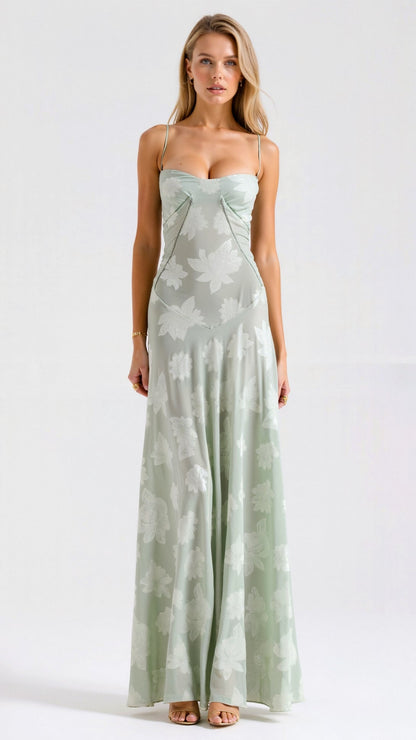 Damen Maxikleid Hochzeitsgast Kleid Elegant Lang