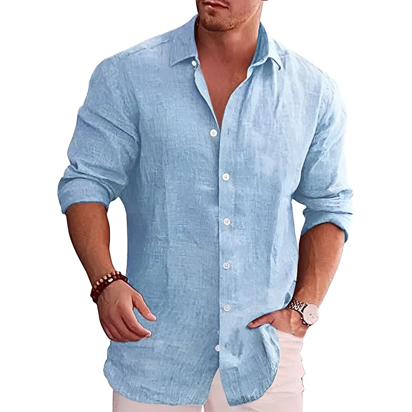 Herren Hemd Langarm Slim Fit Modern Lässig
