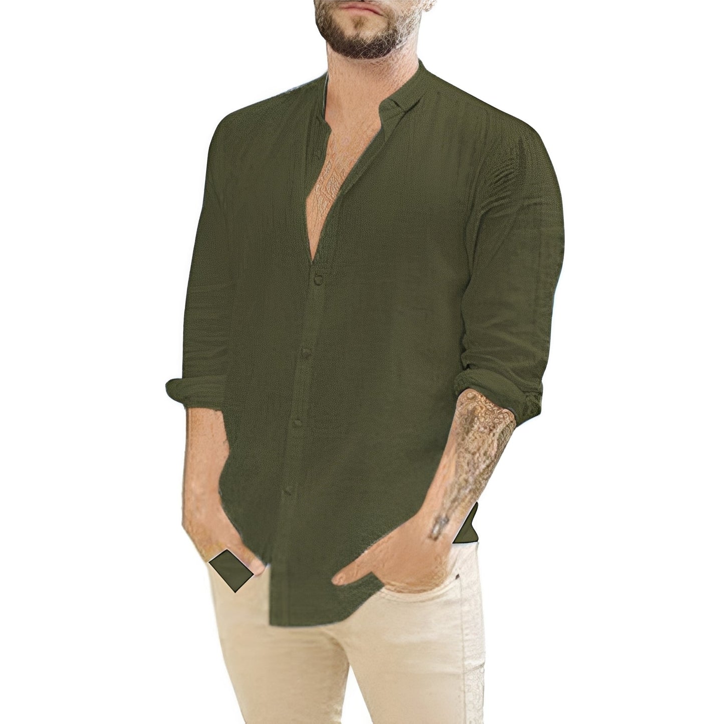 Einfaches Herrenhemd mit Knöpfen Slim Fit