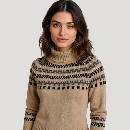 Damen Strickpullover Rollkragen Frühlingsfarben Modern