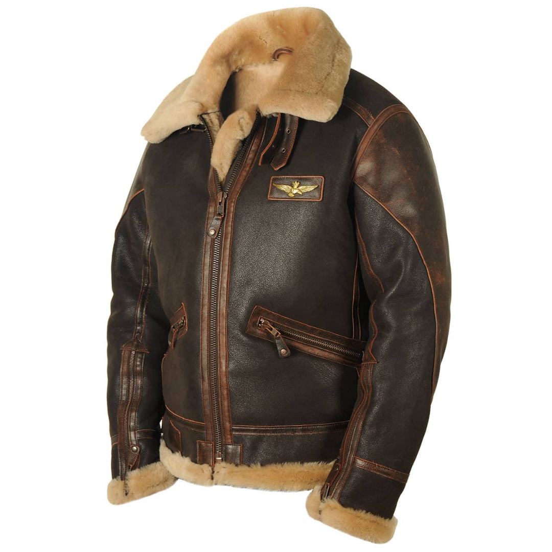 Leder Pilotenjacke Stilvoll Schwarz - BerlinGlamour