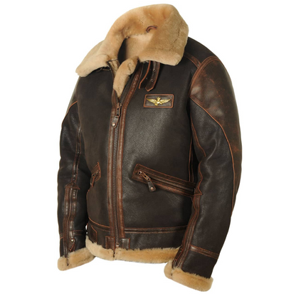 Leder Pilotenjacke Stilvoll Schwarz - BerlinGlamour