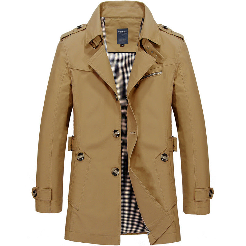 Herren Trenchcoat Klassisch Zeitlos Elegant