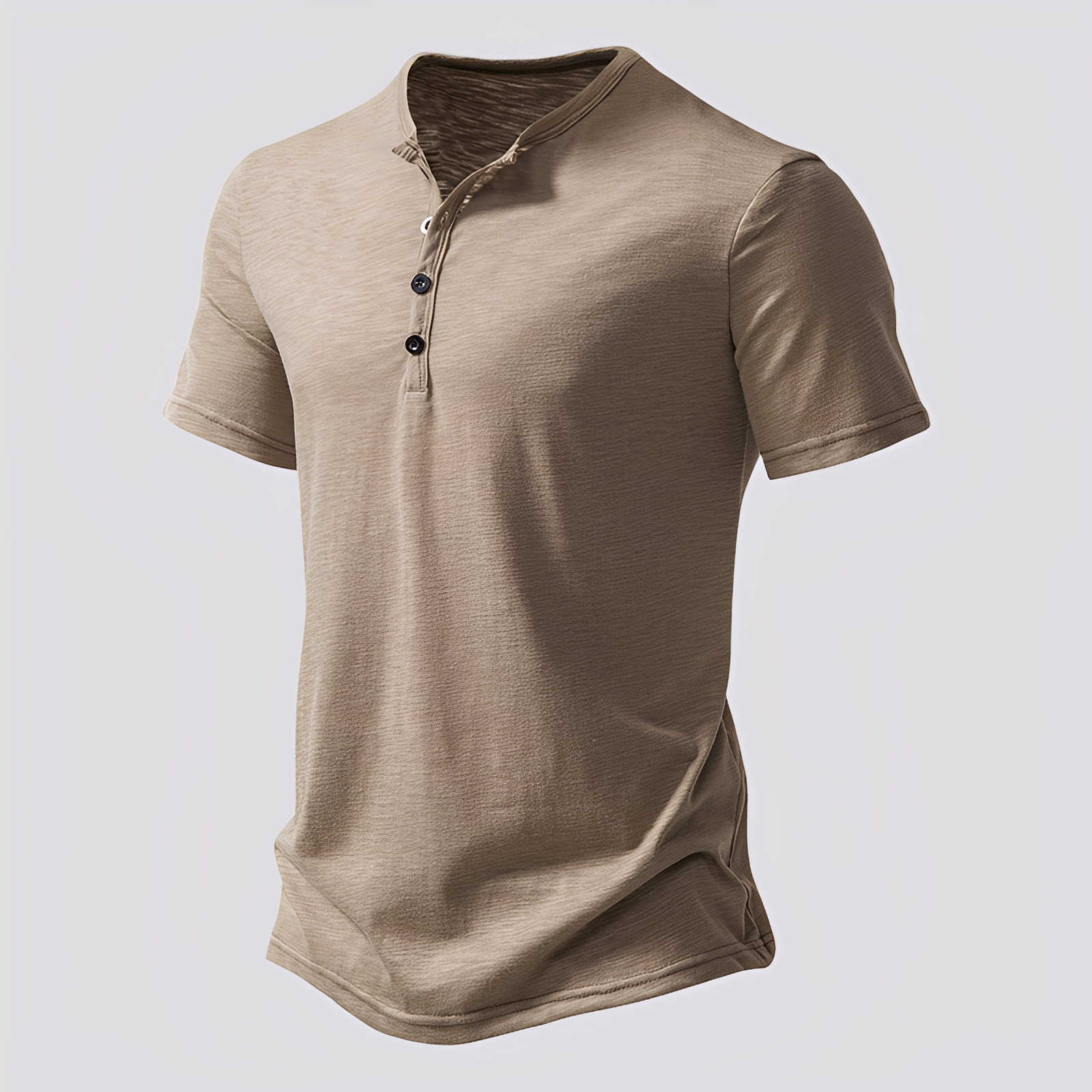 Herren T-Shirt Lässig mit Knöpfen Modern - BerlinGlamour