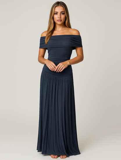 Elegantes Damen Maxi Kleid Hochzeitsgastkleid Lang