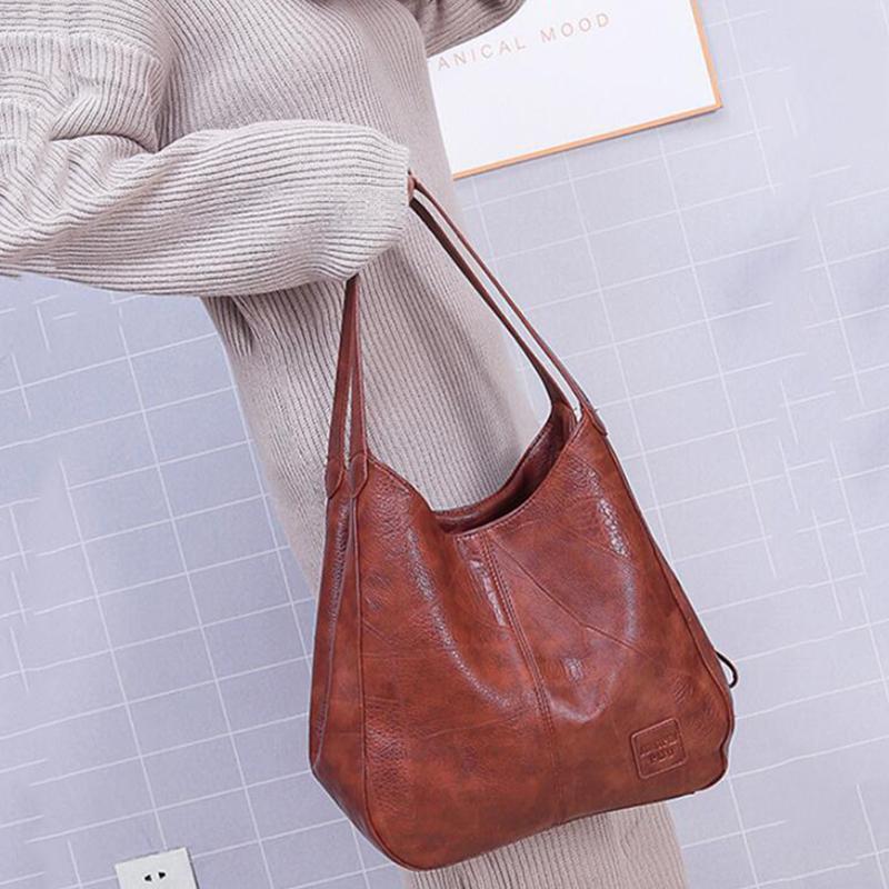 Ledertasche Damen Retro Style Groß