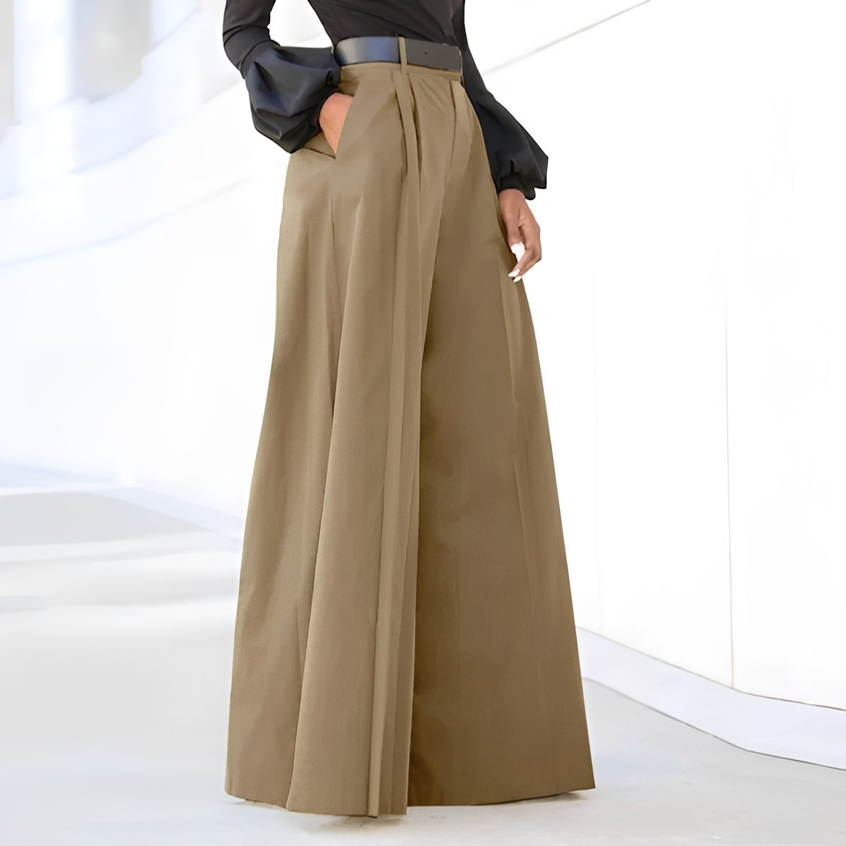 Damen Schlaghose Weit Bequem Elegante - BerlinGlamour