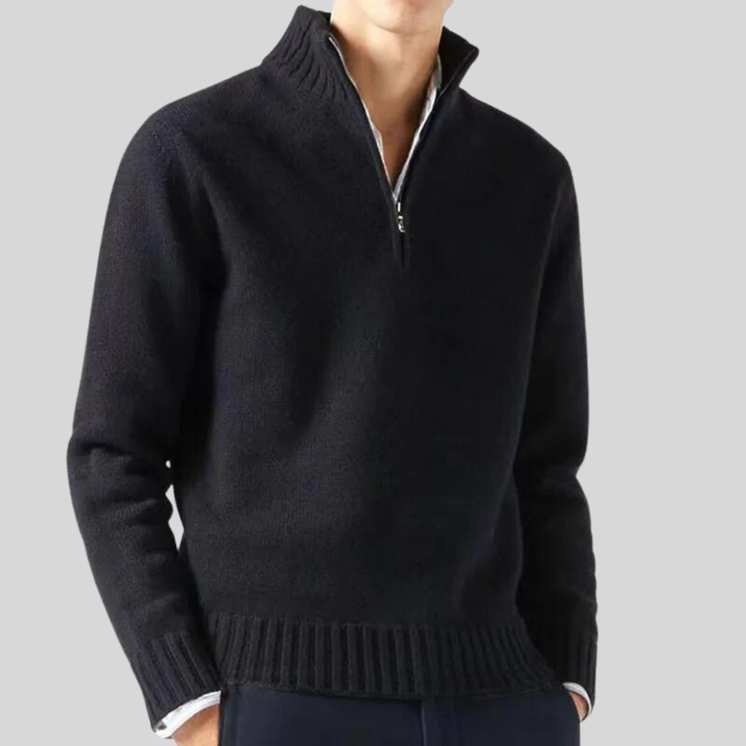 Luxuriöser Pullover Halb-Reißverschluss Warm