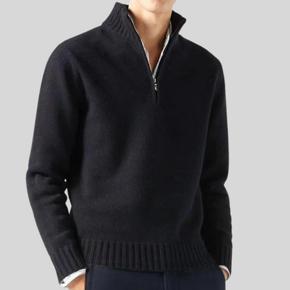 Luxuriöser Pullover Halb-Reißverschluss Warm