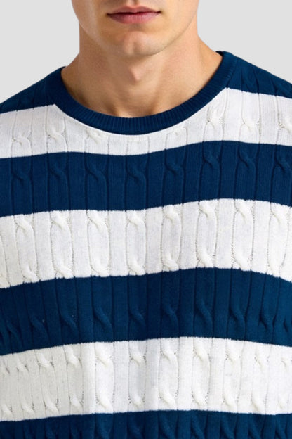 Herren Pullover Kurzarm Gestreift Modern Bequem