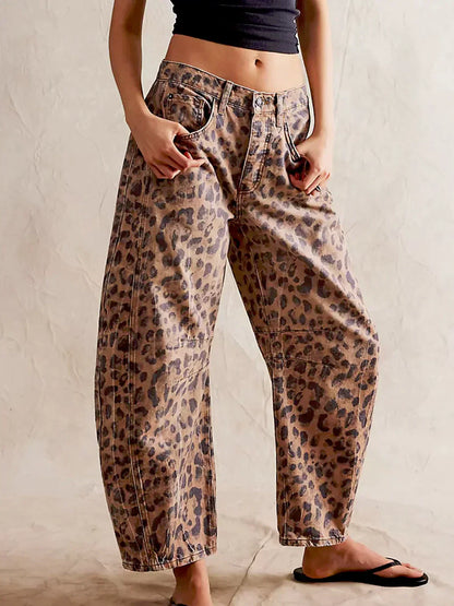 Damen Jeans Weitbein Bedruckt Trendy