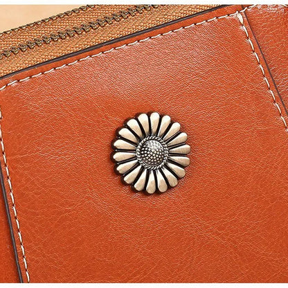 Leder Umhängetasche Elegante Damenhandtasche Schwarz