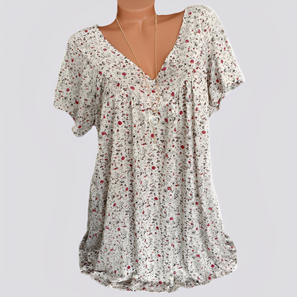 Damenbluse Blumenmuster Lockere Passform Sommer