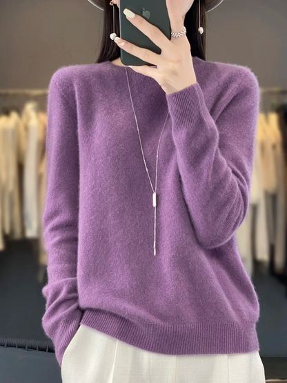 Damen Pullover Rundhals Weich und Elegant