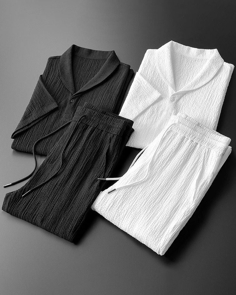 Herren Sommer Set Kurzarmshirt und Hose Zweiteiler