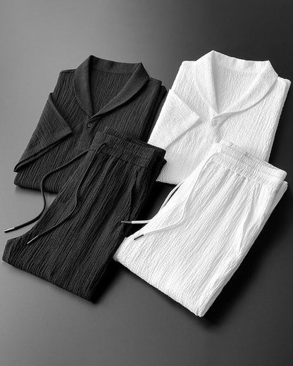 Herren Sommer Set Kurzarmshirt und Hose Zweiteiler