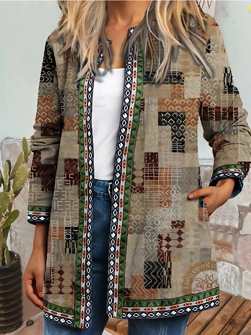 Ethnischer Blumenmantel Damen Jacke Trendy Sommer