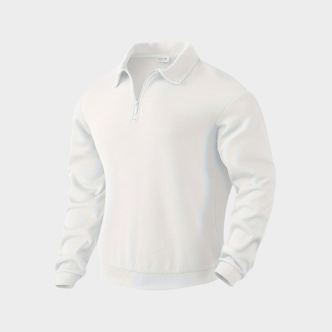Herren Pullover Stehkragen Modern Halb-Reißverschluss