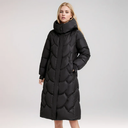 Langer Daunenmantel Steppjacke Winterwarm