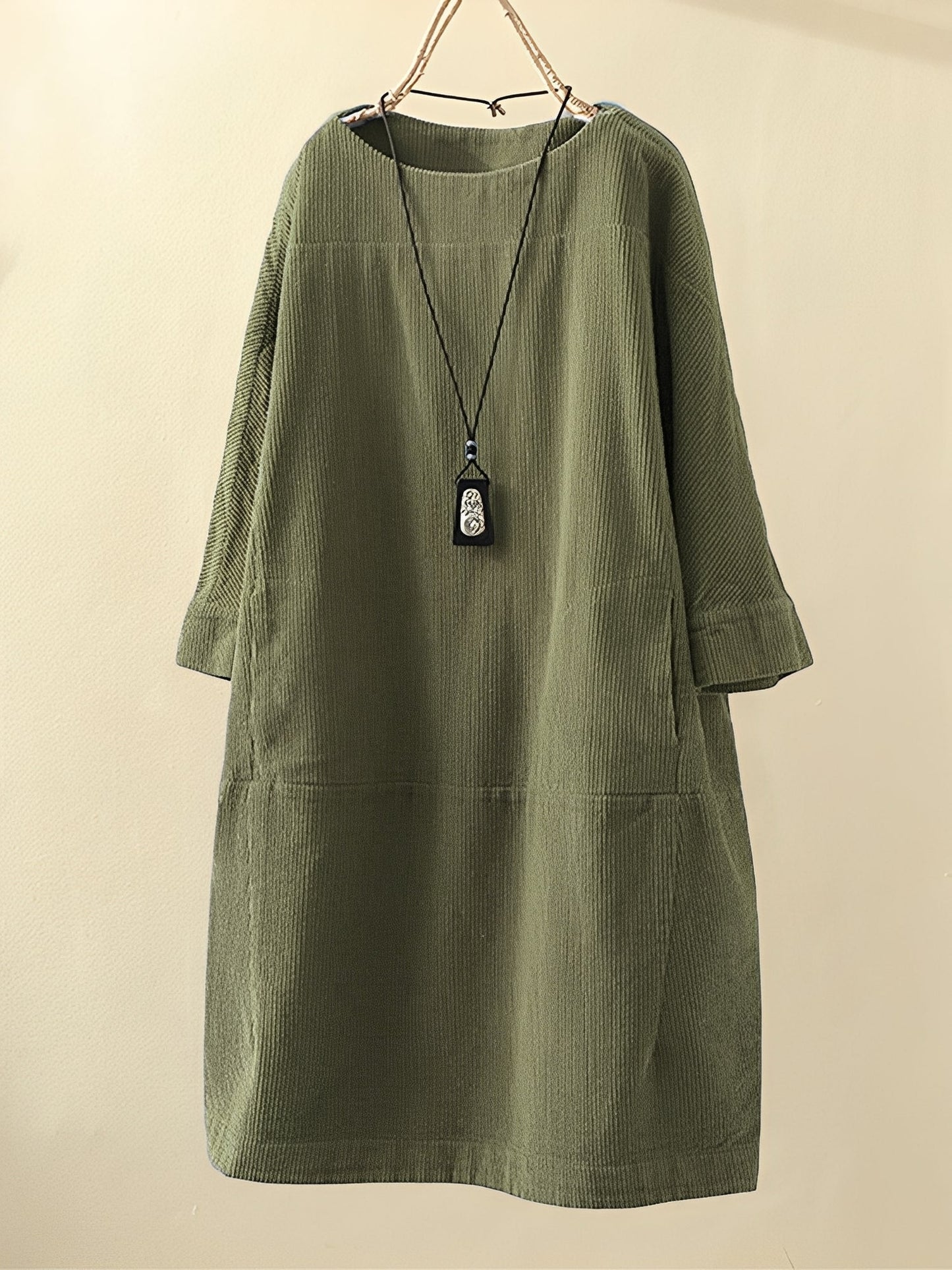 Cordkleid Damen A-Linie Lockeres Sommerkleid