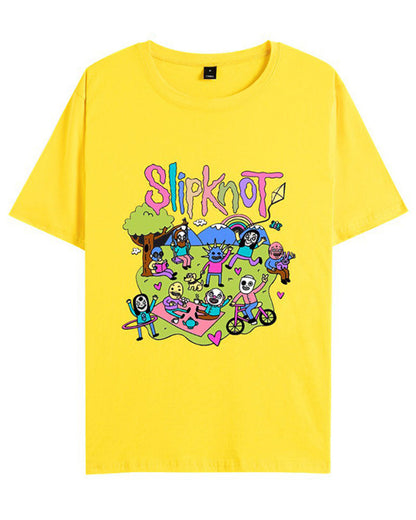 Schwarzes Slipknot Band T-Shirt Männer