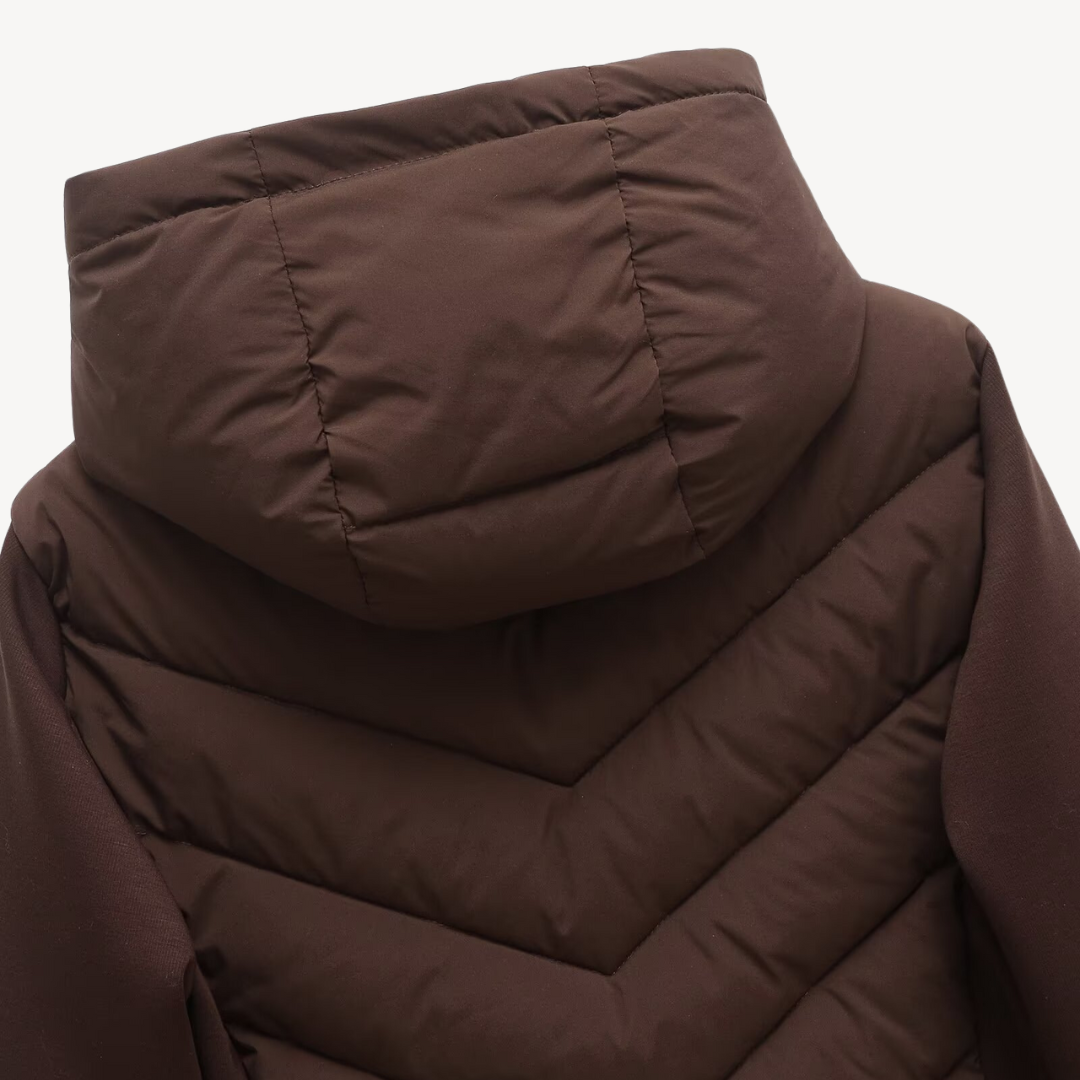 Damen Steppjacke Chevron Muster Modern