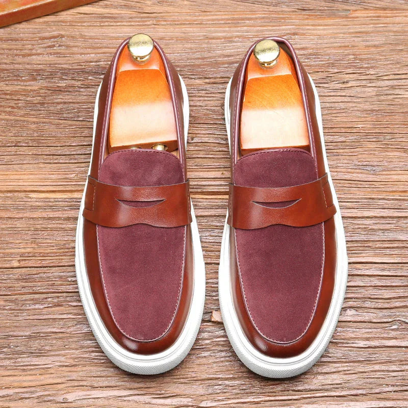 Herren Lederschuhe Casual Slip-on Schwarz Elegante Schuhe
