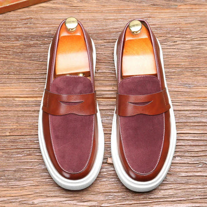 Herren Lederschuhe Casual Slip-on Schwarz Elegante Schuhe