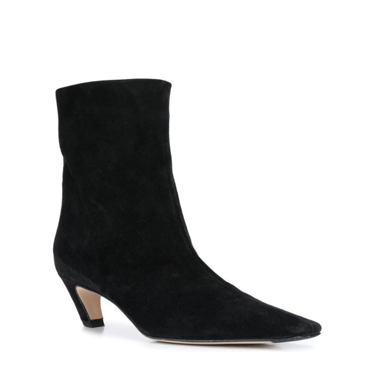 Damen Lederstiefeletten Winter Warm Elegantes Design