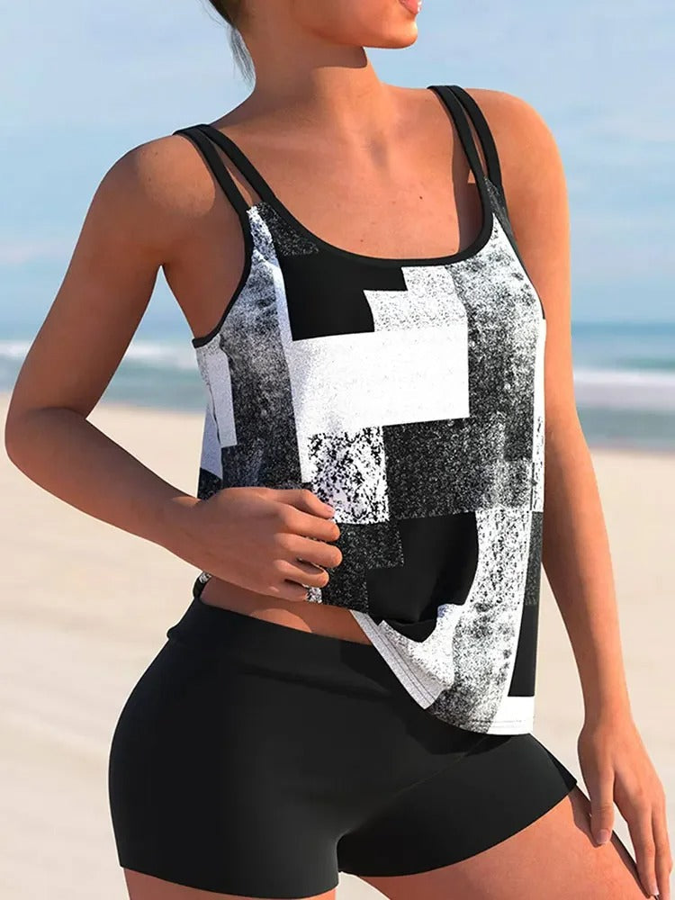 Tankini Bikini Doppelträger Geometrisch Damen - BerlinGlamour