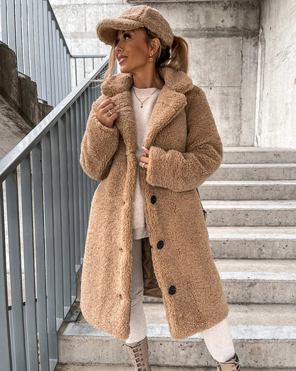 Teddy Jacke aus Kunstpelz, Übergröße | Yvain
