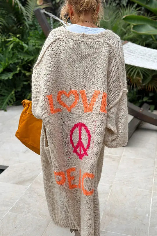 Strickjacke Love Peace Frauen Pullover - BerlinGlamour