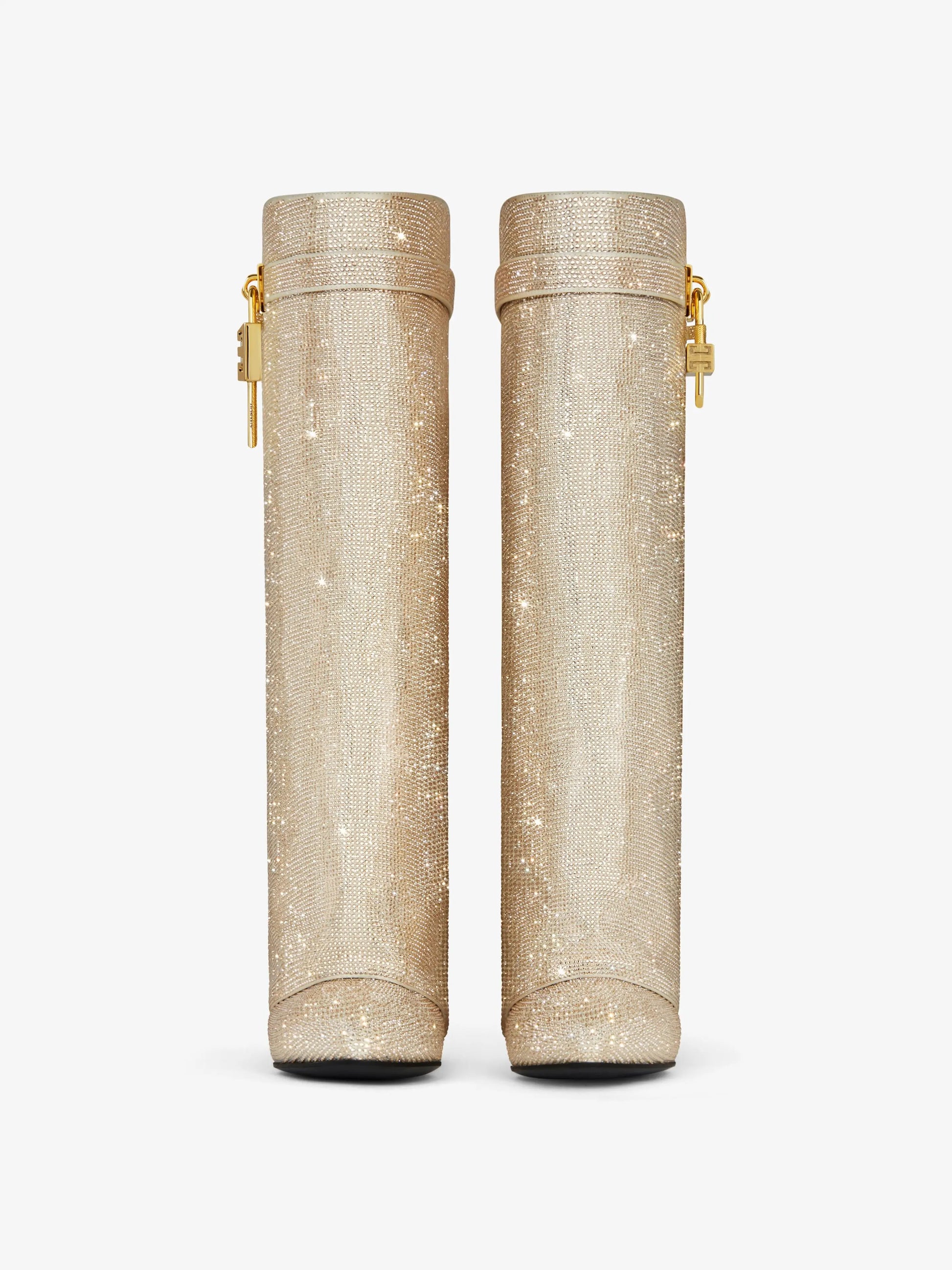 Noarè Glitzerstiefel Damen in Gold mit Kristallbesatz
