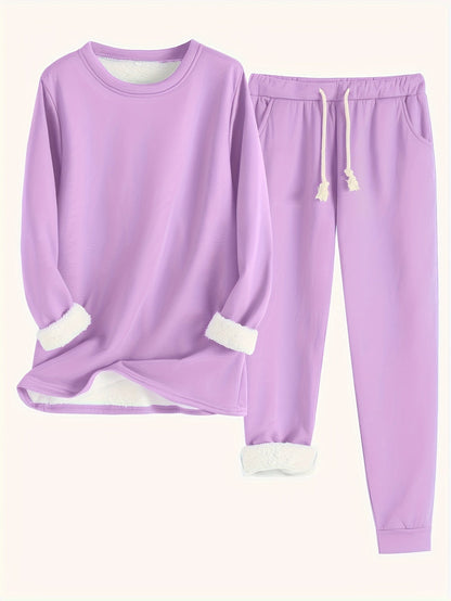 Damen Warmes Winter-Loungewear-Set Bequem