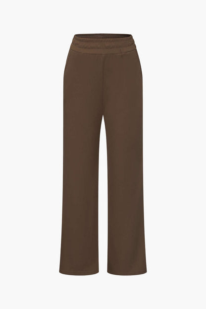 Elegantes Damen Zweiteiler Set Asymmetrisch mit Weiten Hosen