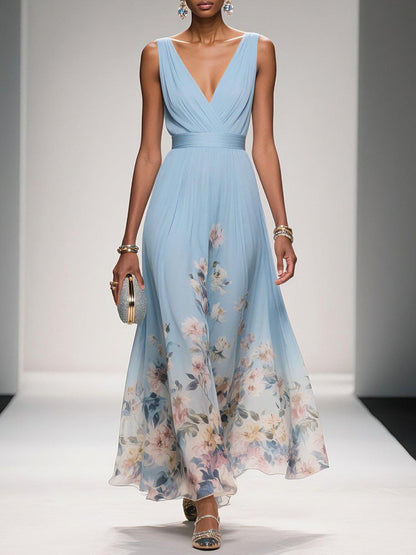 Damen Kleid Hochzeitsgäste Blumenmuster Elegant