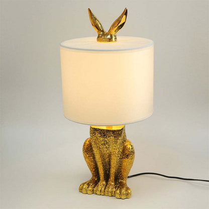 Kaninchen Tischlampe Gold Dekorativ mit Schirm