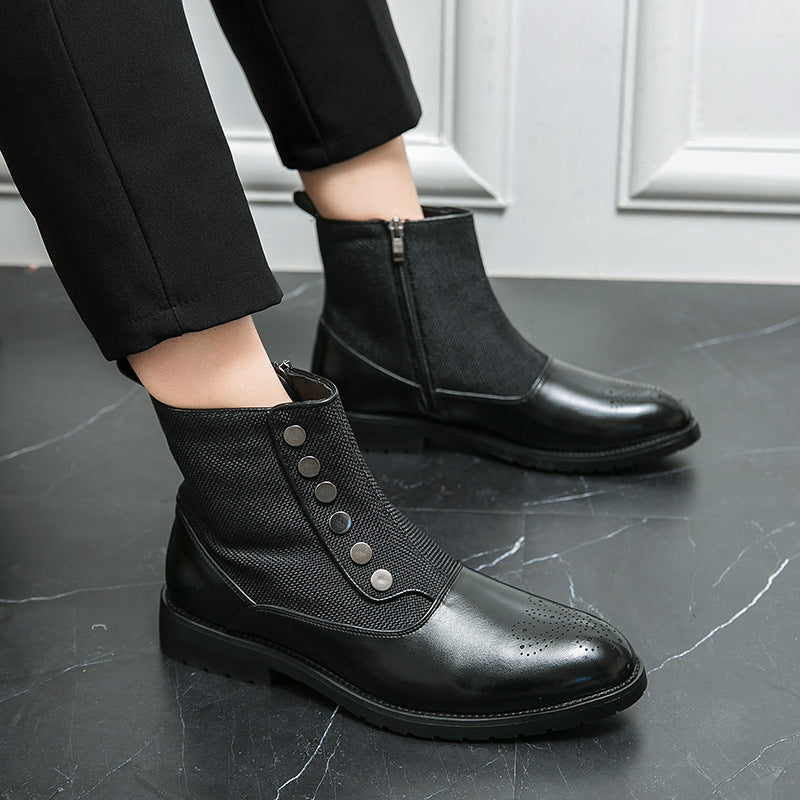 Herrenstiefel aus Leder Hochwertig Elegant Schwarz