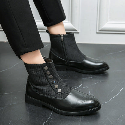 Herrenstiefel aus Leder Hochwertig Elegant Schwarz