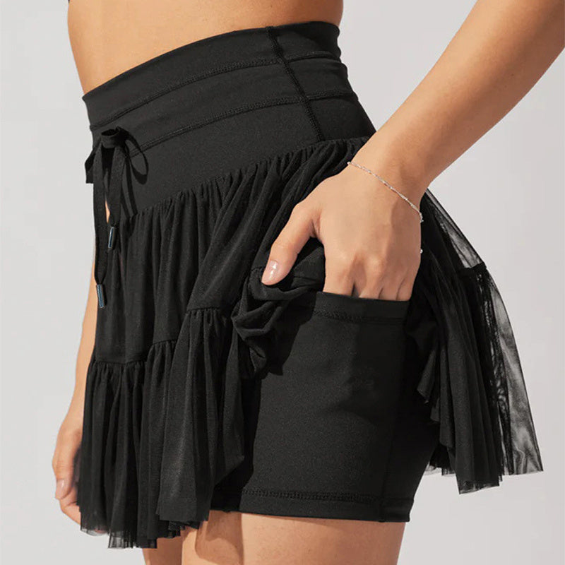 Kurzer Minirock Mit Sicherheitsshorts Hoch Taille