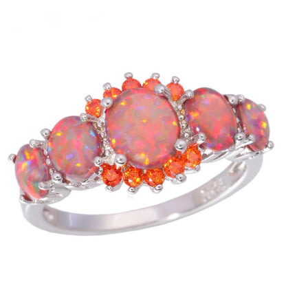 Feueropal Ring Granat Schmuck Edelstein