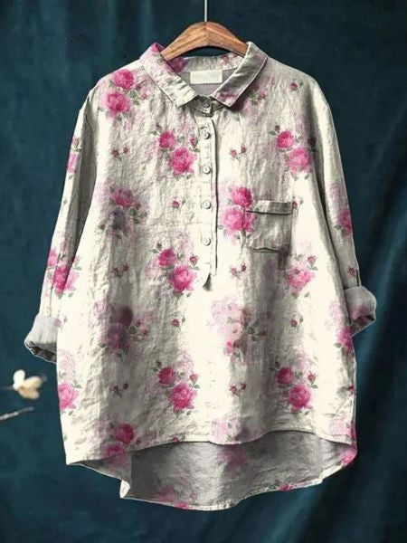 Elegante Blumenbluse Damen Sommer Top