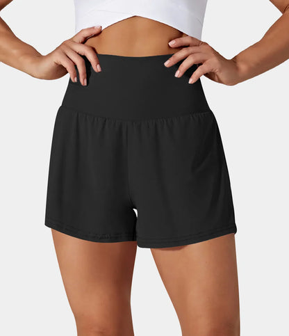 Yoga-Shorts 2-in-1 Multifunktionshose mit Taschen