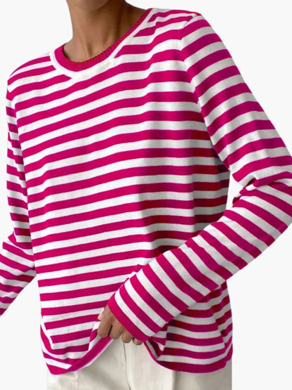 Gestreifter Strickpullover Frauen Pullover Warm