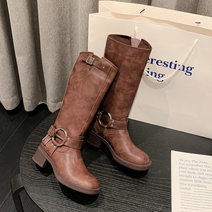 Schwarze Combat-Stiefel Damen Robust Lederstiefel - BerlinGlamour