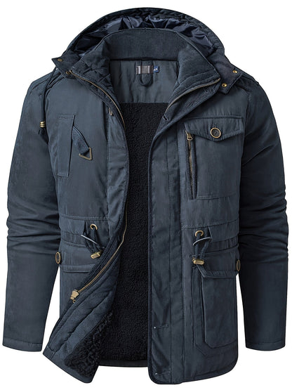 Herren Winterjacke Warm Kapuze Freizeitjacke