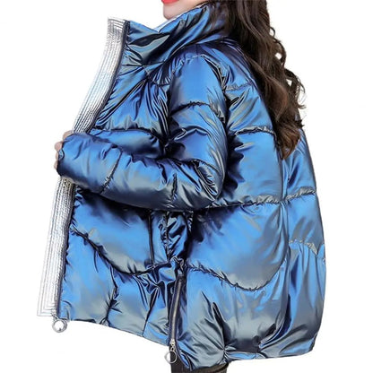 Winter Pufferjacke Damen Gequiltet Warm Leicht